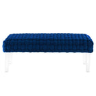 Modway - Prologue Tissé Performance Velvet Ottoman - Marine-Construction solide
