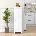 HOMCOM - Armoire de cuisine avec étagères réglables et porte simple pour salle à manger - blanc-Conception anti-basculement permettant de le fixer au mur pour plus de sécurité 
