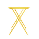 Lausaint - Ensemble de bistro pliable trois pièces - Jaune-Dimensions - Table bistro : diamètre 23.6” x hauteur 28” , chaises de jardin pliantes : longueur 16.5” x largeur 19” x hauteur 32.2”. Charge maximale : 200lbs (table), 300lbs (chaises). Cet ensemble table et chaises bistro en métal (2 pièces) est garanti 1 an à compter de la date d’achat.