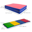 Soozier - Tapis De Gymnastique Pliant 4 pi L x 10 pi L x 2 po P - Tapis D’Exercice Avec Poignées Pour Yoga - Mma - Arts Martiaux-Surface en cuir PU non absorbante, ignifuge, résistante aux perforations et à la moisissure  