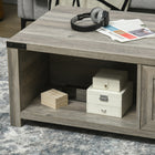 HOMCOM - Table basse style ferme avec tiroir et étagère de rangement pour salon - gris-Matériau : Panneau de particules