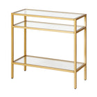 Hudson&Canal - Table d'appoint rectangulaire Sivil 61 cm (24 po) - Laiton-Le dessus a une capacité de poids de 20 lb, les étagères du milieu peuvent supporter 15 lb chacune, l'étagère inférieure peut supporter 30 lb