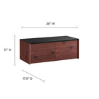 Modway - Kinetic Support mural de 38" Bureau avec armoire et tablette - Black Cherry-Compartiment de gestion des câbles rabattables