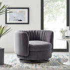 Modway - Embrace Touffe Performance Velvet Chaise pivotante - Gris noir-Revêtement en velours de performance