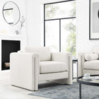 Modway - Visible Tissu Boucle Fauteuil - Ivoire-Rembourrage en mousse dense