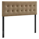 Modway - Emily Velours de performance résistant aux taches Tête de lit Queen size, Taupe-Velours de performance résistant aux taches