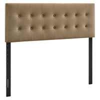 Modway - Emily Velours de performance résistant aux taches Tête de lit Queen size, Taupe-Velours de performance résistant aux taches