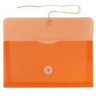 JAM Paper Enveloppes commerciales de plastique avec fermeture à bouton et ficelle, 5 1/4 po x 10 po, orange, paquet de 24-Couleur : orange