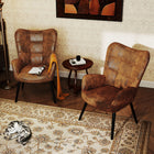FurnitureR Chaise d'Appoint - Velours Vert -Le dossier haut ajoute du confort, que vous vous détendiez avec un bon livre ou que vous vous détendiez
