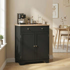 HOMCOM - Buffet 26,8 po L avec rangement - noir-Assemblage requis 