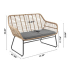 Manhattan Comfort - Ensemble de conversation moderne Antibes pour patio, 4 personnes, avec table basse - beige et gris - ensemble de 4-Dimensions de la table basse : 95 cm de longueur, 55 cm de profondeur, 42 cm de hauteur