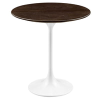 Modway - Lippa Rond de 20 po Bois Table d’appoint - Noyer cerisier blanc-Table d’appoint moderne