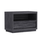 Manhattan Comfort - Table de nuit contemporaine Navis 32" à 1 tiroir - Gris charbon-Les glissières de tiroir lisses assurent une ouverture et une fermeture sans effort