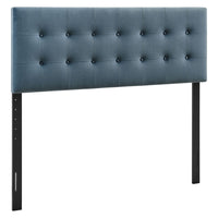 Modway - Emily Velours de performance résistant aux taches Tête de lit King Size, Bleu Cadet-Velours de performance résistant aux taches
