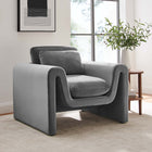 Modway - Waverly Performance Velvet Fauteuil - Gris-Tissu résistant aux taches