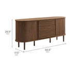 Modway - Harlan 67" cannelé Armoire ovale à buffet - Noyer-Tiroir central à extension complète