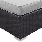 Modway - Gather Terrasse extérieure Ottoman in Gris espresso-Cadre en aluminium revêtu de poudre