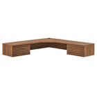 Modway - Render Coin de montage mural Bureau - Noyer-Bureau d’angle du milieu du siècle