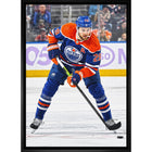 Leon Draisaitl 20x29 sur toile Oilers Action-V - Toile encadree - 22" x 31"-Impression sur toile de qualité supérieure avec bordures enveloppées