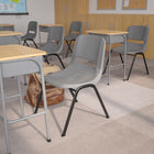 Flash Furniture – Chaise coquille empilable et ergonomique Hercules, capacité de 880 lb, gris-Les trous de drainage dans le siège facilitent le séchage