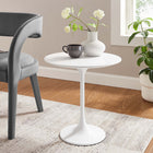 Modway - Lippa Rond de 20 po Bois Table d’appoint - Blanc blanc-Socle métallique résistant aux éclats