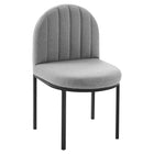 Modway - Isla Chenal Touffé Tissu rembourré Fauteuil d’appoint de salle à manger - Noir Gris clair-Fauteuil à manger Glam Deco