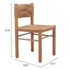 Zuo - Iska Chaise de salle à manger - Naturel - Ensemble de 2-6