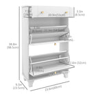 HOMCOM - Armoire à chaussures étroite avec 2 tiroirs basculants pour rangement - blanc-Le dessus plat permet d’exposer des objets décoratifs ou de ranger des essentiels 