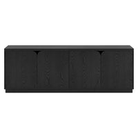 Hudson&Canal - Meuble TV Fitzroy pour téléviseurs jusqu'à 78" - Grain noir-Une conception de transition accueille des téléviseurs jusqu'à 78 pouces pour votre espace de divertissement