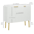 HOMCOM - Armoire d’appoint 35,4 po L - blanc-Panneau MDF peint, pieds en acier avec revêtement en poudre et conception anti-basculement garantissant durabilité et robustesse 