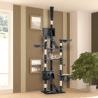 PawHut - Arbre à chat géant 94 po-102 po, tour haute plafond, gris-Revêtements en peluche courte durables pour une longue durée de vie 