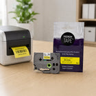 Premium Tape - Compatible avec Brother TZ651, TZ-651, TZE-651, TZE651 - Noir / Jaune - 24 mm-Largeur de ruban de 24 mm avec longueur totale de 8 m par cassette.