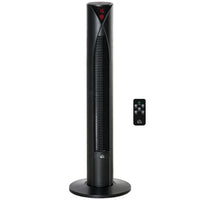 HOMCOM - Ventilateur tour autoportant 37,75 po H avec minuterie 3 vitesses et panneau à capteur LED - noir-Comprend 4 modes (Normal, Naturel, Sommeil, Enfant) et 3 vitesses (Élevée, Moyenne, Basse) 