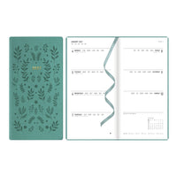 Letts of London - 2027 Agenda hebdomadaire mince Woodland - 5-7/8" x 3-1/8"- Vert - Mutlilingue-12 mois: janvier 2027 - décembre 2027