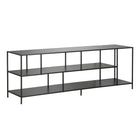 Hudson&Canal - Meuble TV Winthrop avec étagères métalliques pour téléviseurs jusqu'à 75" - Bronze noirci-Comprend 2 étagères pour un grand rangement