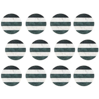 Maxwell & Williams - Collectif de Sous-verre Ronde Vert/Blanc Marbre Sous-verre - Paquet de 12-Fabriqué en céramique résistant à la chaleur