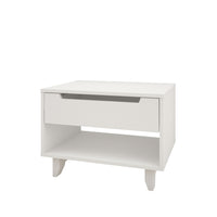 Nexera - Table de nuit Barista, 1 tiroir, Blanc-1 tablette ouverte pour les objects décoratifs