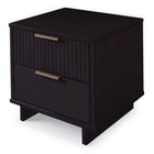 Manhattan Comfort - Table de nuit moderne Granville 18,11" à 2 tiroirs - Noir - Lot de 2-Base de balai moderne ouverte avec pieds latéraux ajoutant un design de mode sans couture et de la durabilité