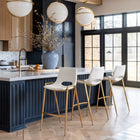 Zuo - Desi Tabouret de bar - Blanc/Or - Ensemble de 2-Assemblage requis