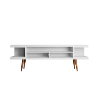 Manhattan Comfort - Meuble TV moderne Utopia 70,47 po - Finition blanc mat-Meuble TV autoportant de style milieu du siècle moderne pour salon et chambre