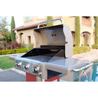 Kenmore - Barbecue au gaz sur piédestal à 3 brûleurs - Rouge-Surface de cuisson secondaire : 144,2 pouces carrés.
