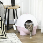 PawHut - Grande litière pour chat, boîte fermée avec couvercle - rose-Taille spacieuse offrant beaucoup d’espace 