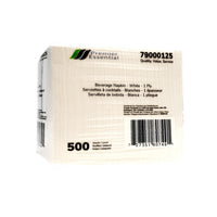 Premier - Serviette de boisson essentielle 1 épaisseur - 9,06 po x 9,06 po - Blanc - Paquet de 8-Conçu pour les distributeurs à haute efficacité afin de réduire les déchets et améliorer l'hygiène