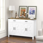 HOMCOM - Buffet 47,2 po L, armoire latérale - blanc-Espace de rangement spacieux avec deux tiroirs et deux armoires pour ranger les articles de cuisine 
