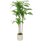 HOMCOM - Arbre dracaena artificiel 4 pi pour décoration intérieure - vert-Mesure 4 pi de haut avec 60 feuilles réalistes pour un aspect luxuriant 