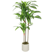 HOMCOM - Arbre dracaena artificiel 4 pi pour décoration intérieure - vert-Mesure 4 pi de haut avec 60 feuilles réalistes pour un aspect luxuriant 