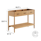 Modway - Zaire 48" compatible avec un seul évier Armoire de toilette de salle de bain (lavabo non inclus) - Naturel-Deux tiroirs latéraux spacieux