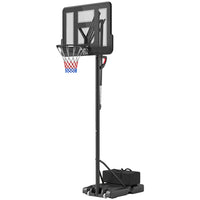 Soozier – Panier de basketball portatif avec panneau de 43 po et base remplissable-Six réglages de hauteur de 7,7 à 10 pi (2,35-3,05 m), rapidement ajustables via la poignée 
