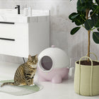 PawHut - Grande litière pour chat, boîte fermée avec couvercle - rose-Pelle fixée sur le côté pour un design plus propre 