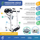 Mobile Patient Lift - Freedom Aqua - Soulève-patient de transfert imperméable sans sangle - portable-Cadre étanche et résistant à la rouille permettant une utilisation sécuritaire dans les douches et les zones humides